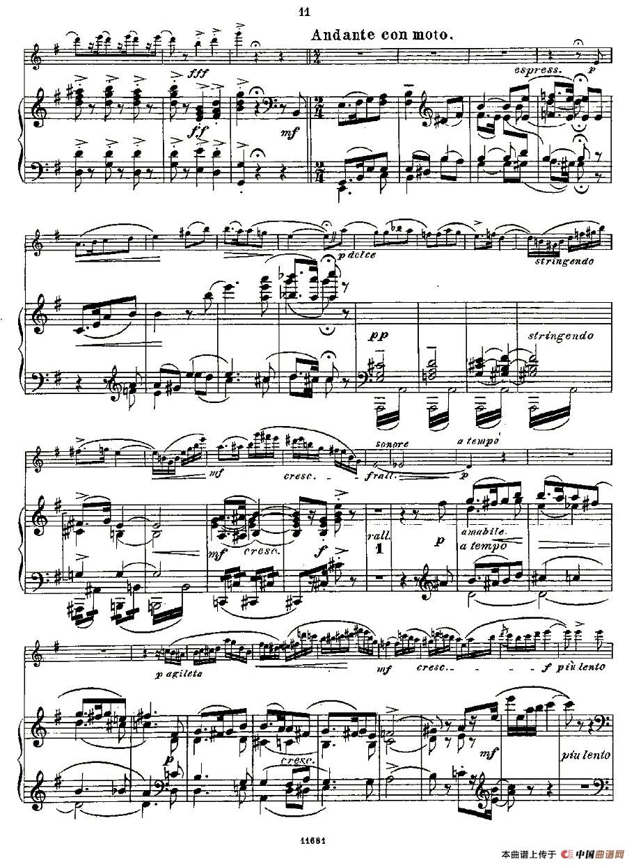 Fantaisies nationales. Op. 59, 4. （长笛+钢琴伴奏）