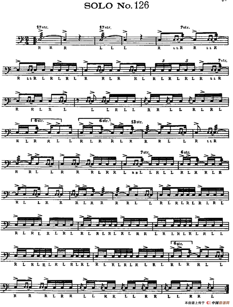 美国军鼓 SOLO No.126-130（爵士鼓谱）