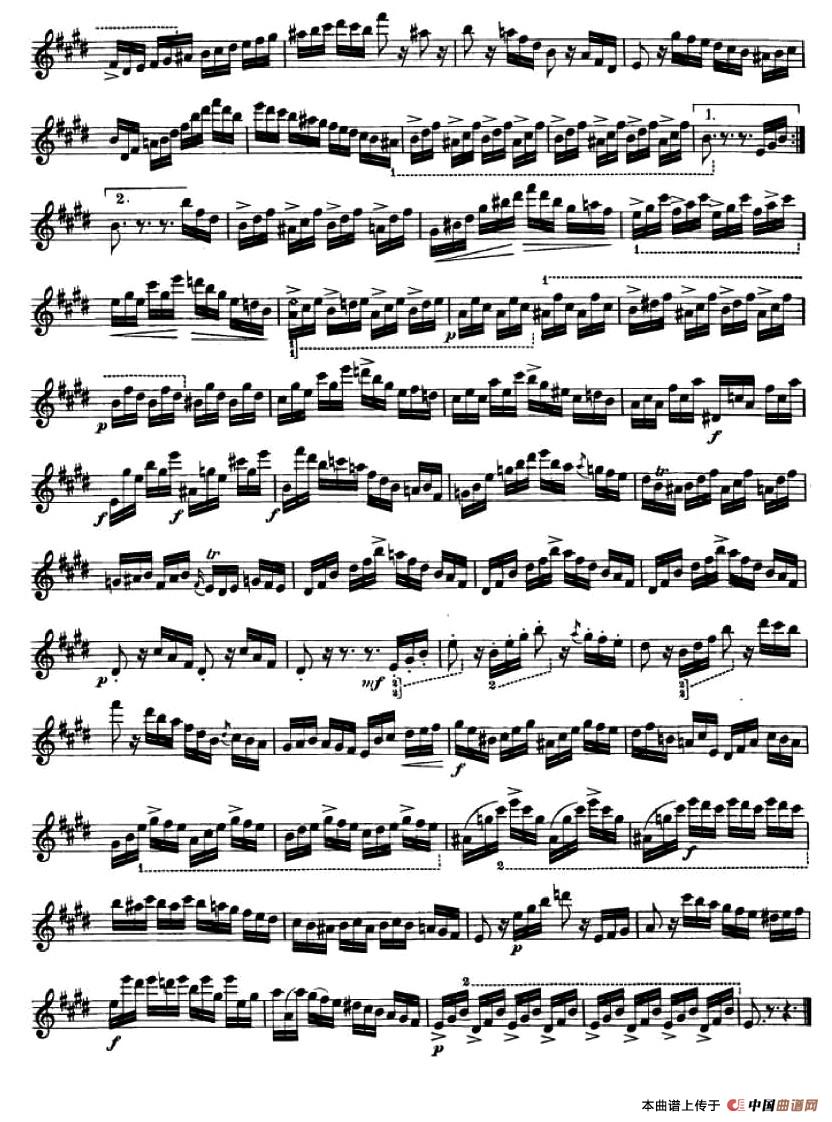 24首小提琴练习曲之9小提琴谱