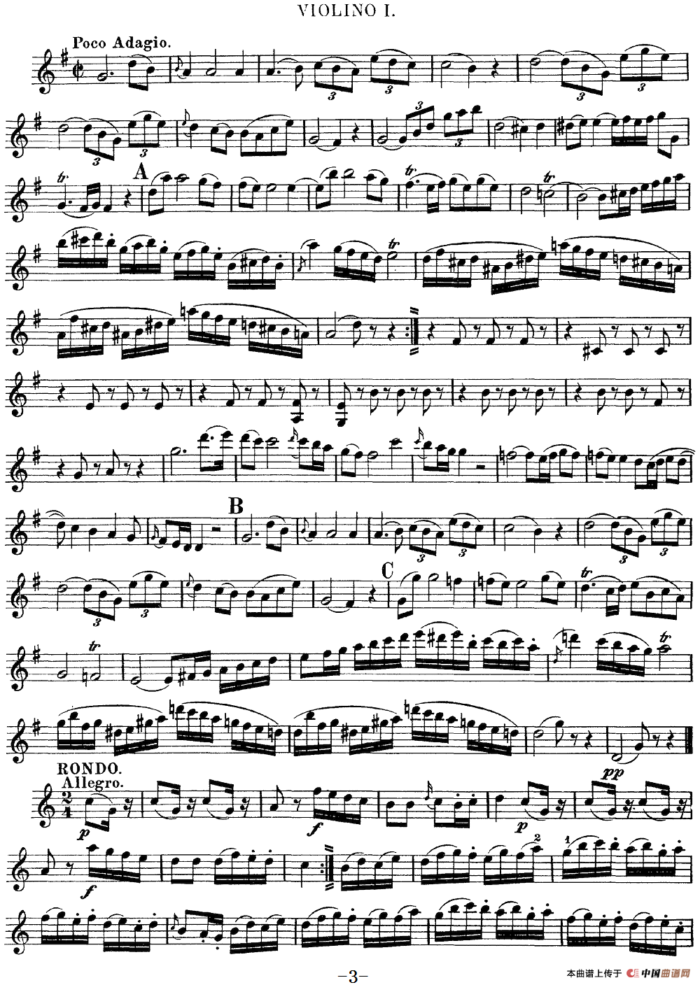 Mozart《Quartet No.10 in C Major,K.170》（Violin 1分谱）