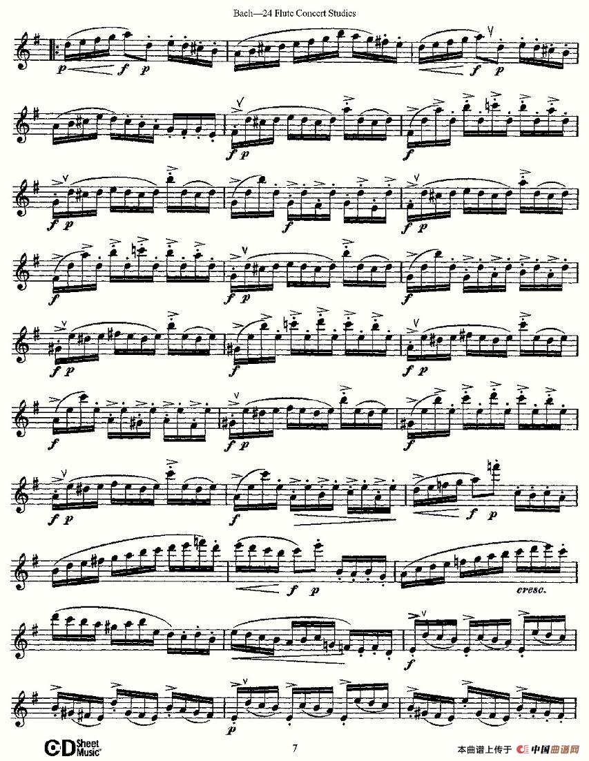 Bach-24 Flutc Concert Studies 之1—5（巴赫—24首长笛音