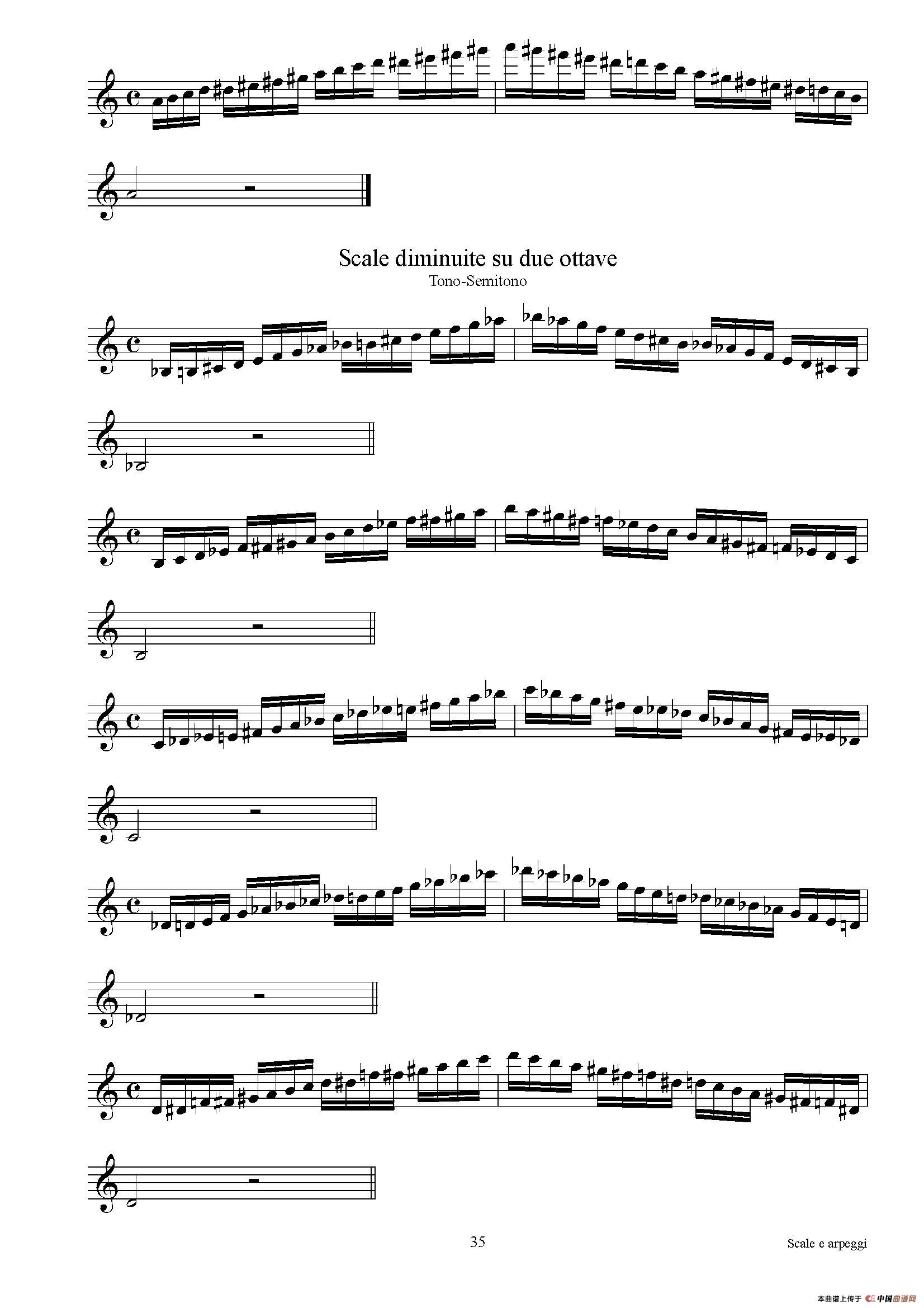 实用的萨克斯音阶练习曲集（P31——46）