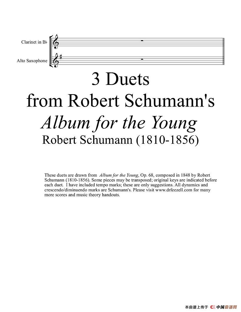 Robert Schumann-中音萨克斯练习曲