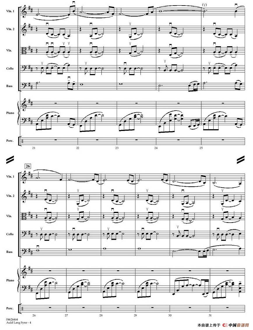 AULD LANG SYNE（友谊地久天长）（小型乐队谱）