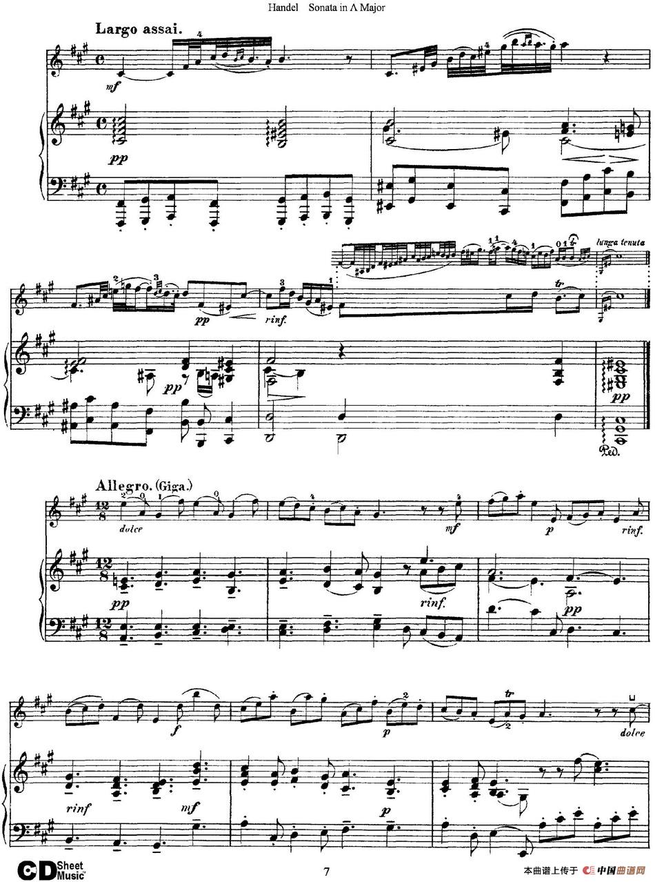 Violin Sonata No.1 in A major（小提琴+钢琴伴奏）