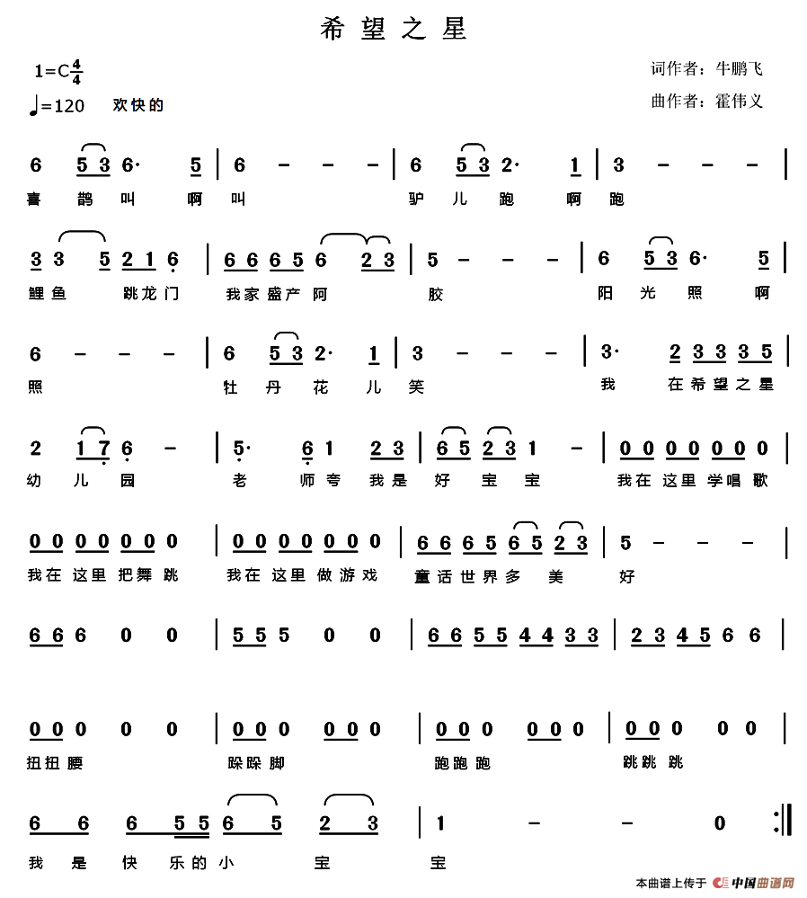 希望之星（牛鹏飞词 霍伟义曲）