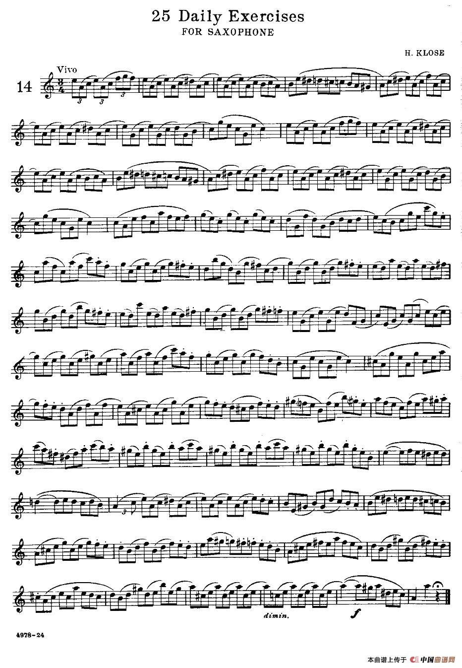 klose - 25首萨克斯练习曲（14）