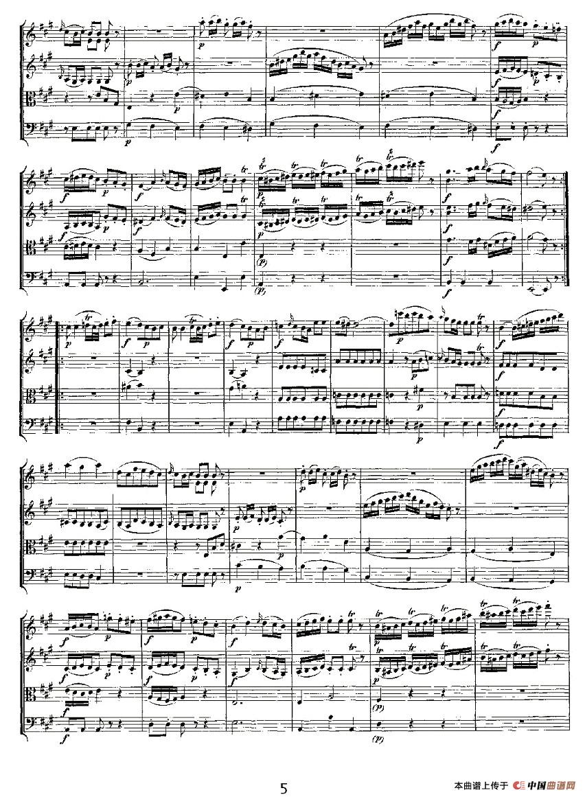 Quartet No. 2 in D Major, K. 155.（D大调第二弦乐四重奏