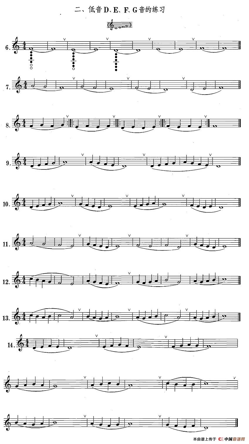 萨克斯练习曲合集（1—2）低音D、E、F、G音的练