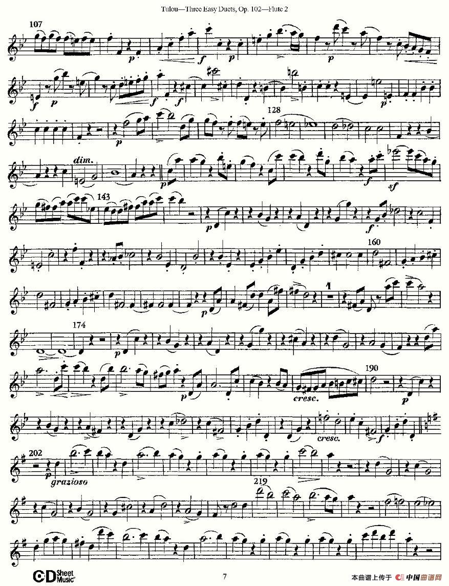 Three Easy Duets,Op.102 之第二长笛（三首简易重奏曲