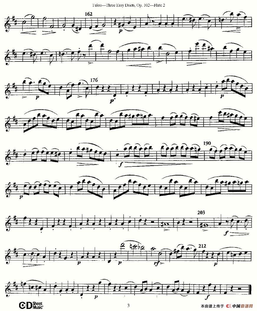 Three Easy Duets,Op.102 之第二长笛（三首简易重奏曲