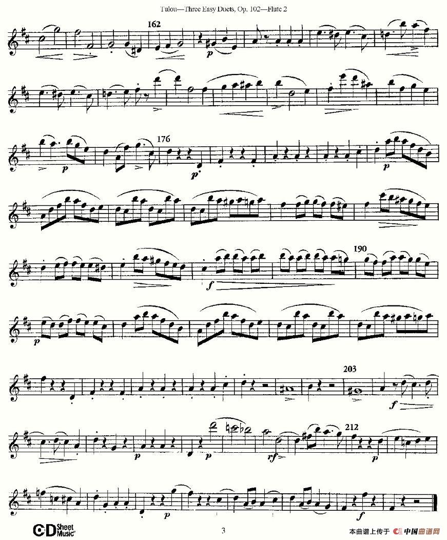 Three Easy Duets,Op.102 之第二长笛（三首简易重奏曲