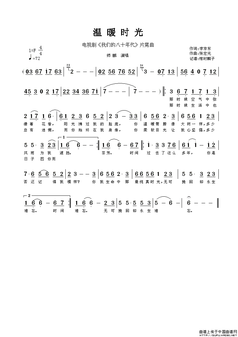 温暖时光（电视剧《我们的八十年代》片尾曲）