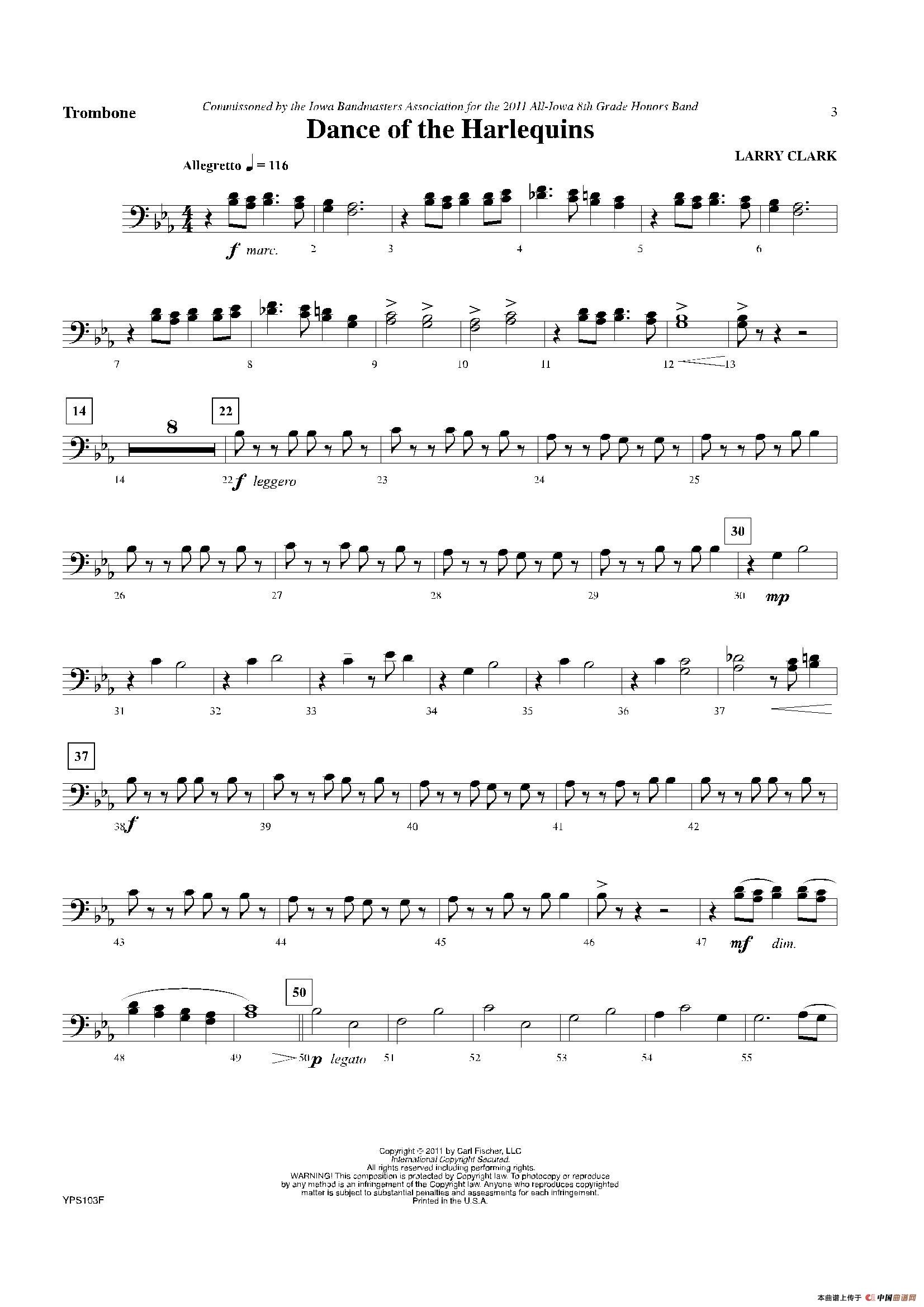 Dance of Harlequins（长号分谱）