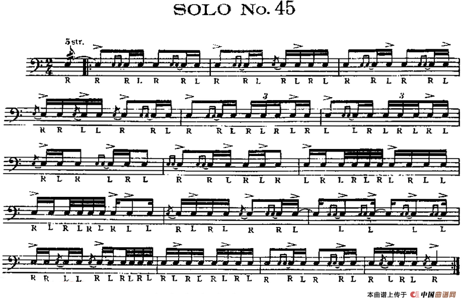 美国军鼓 SOLO No.41-45（爵士鼓谱）