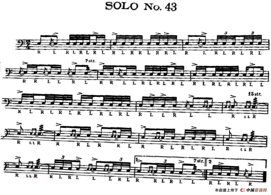 美国军鼓 SOLO No.41-45（爵士鼓谱）