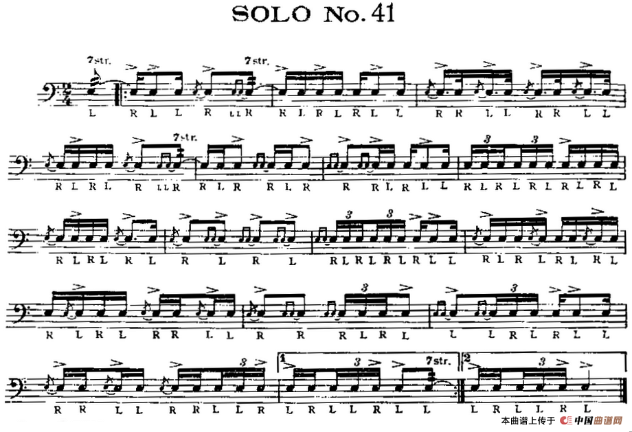 美国军鼓 SOLO No.41-45（爵士鼓谱）