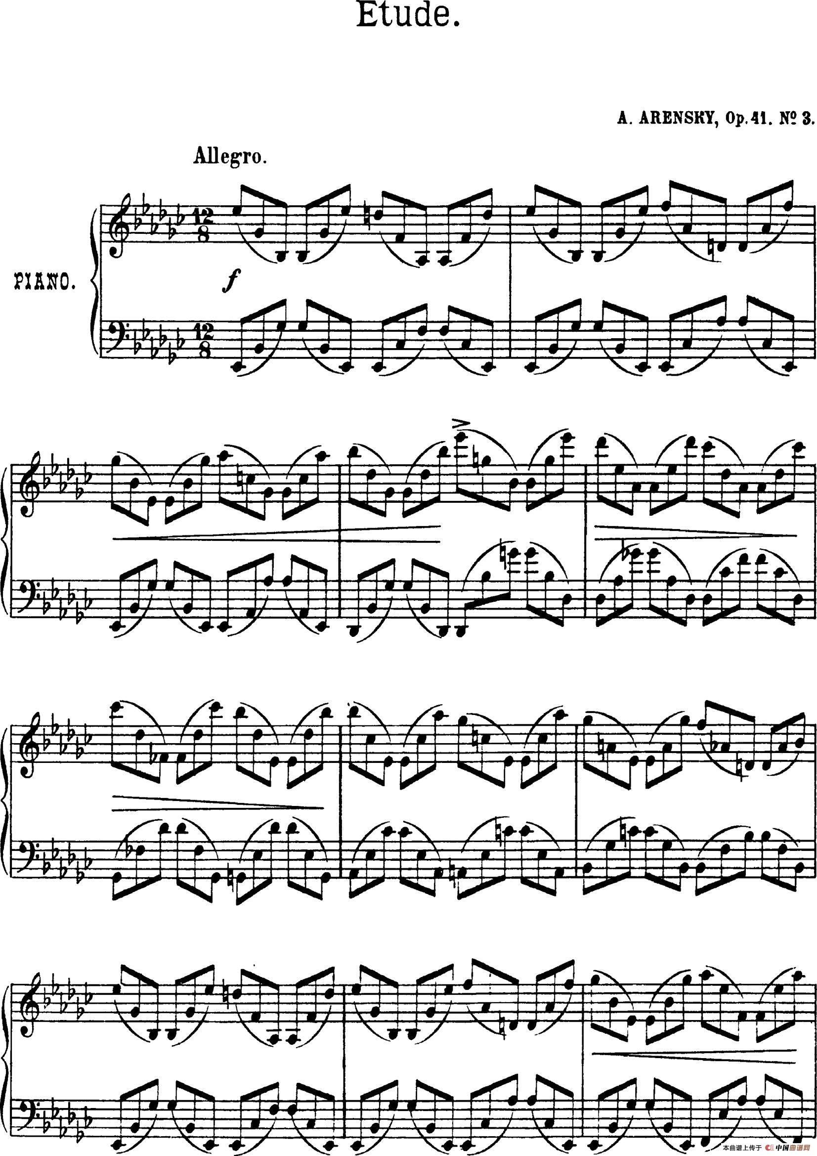 Quatre Etudes Op.41 Op.2（4首练习曲·3）