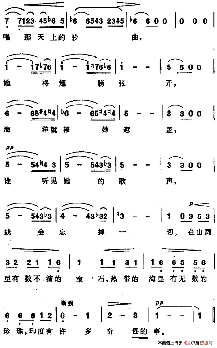 印度客商之歌（选自苏联歌剧《萨特科》--简谱）