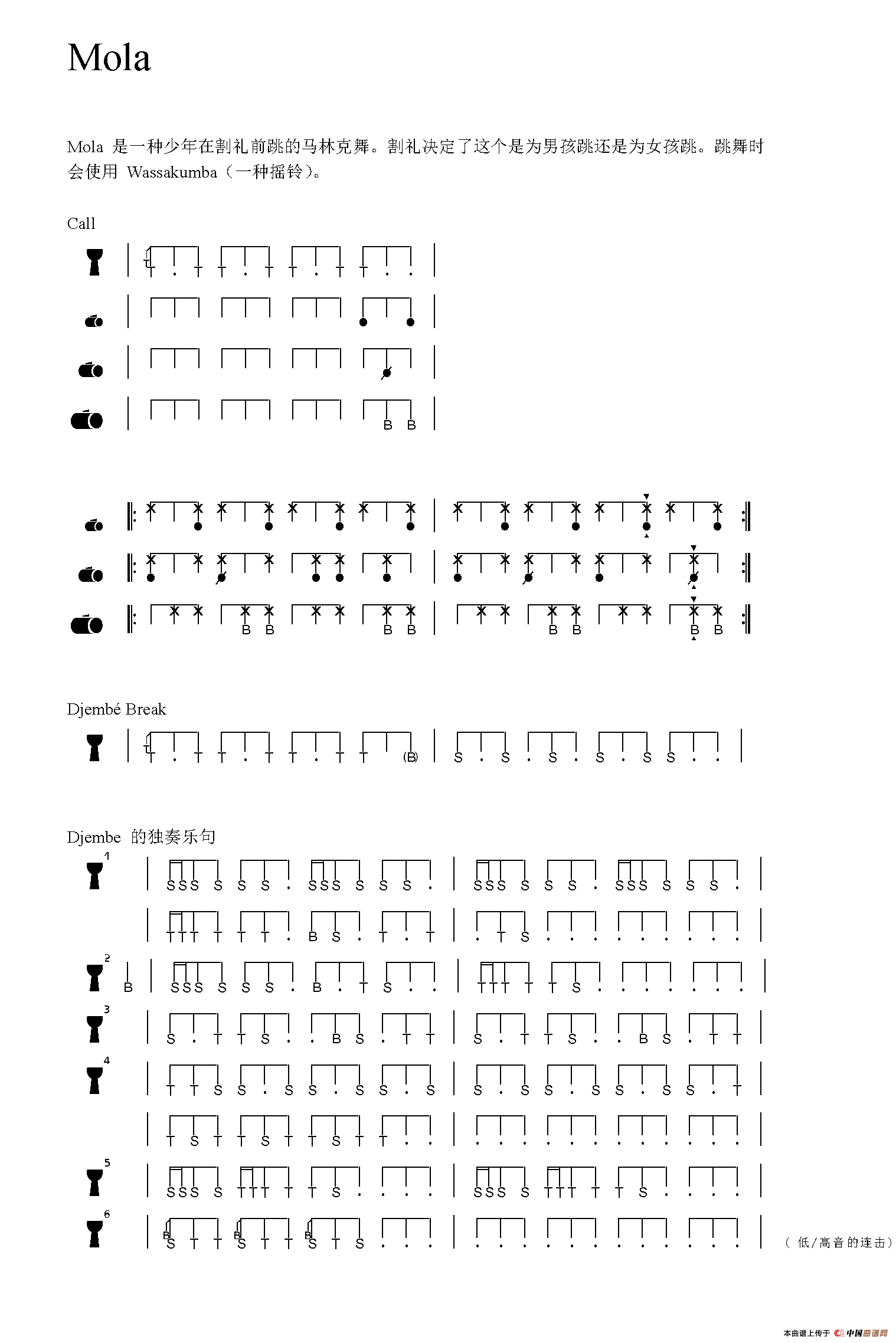 Mola（非洲手鼓谱）