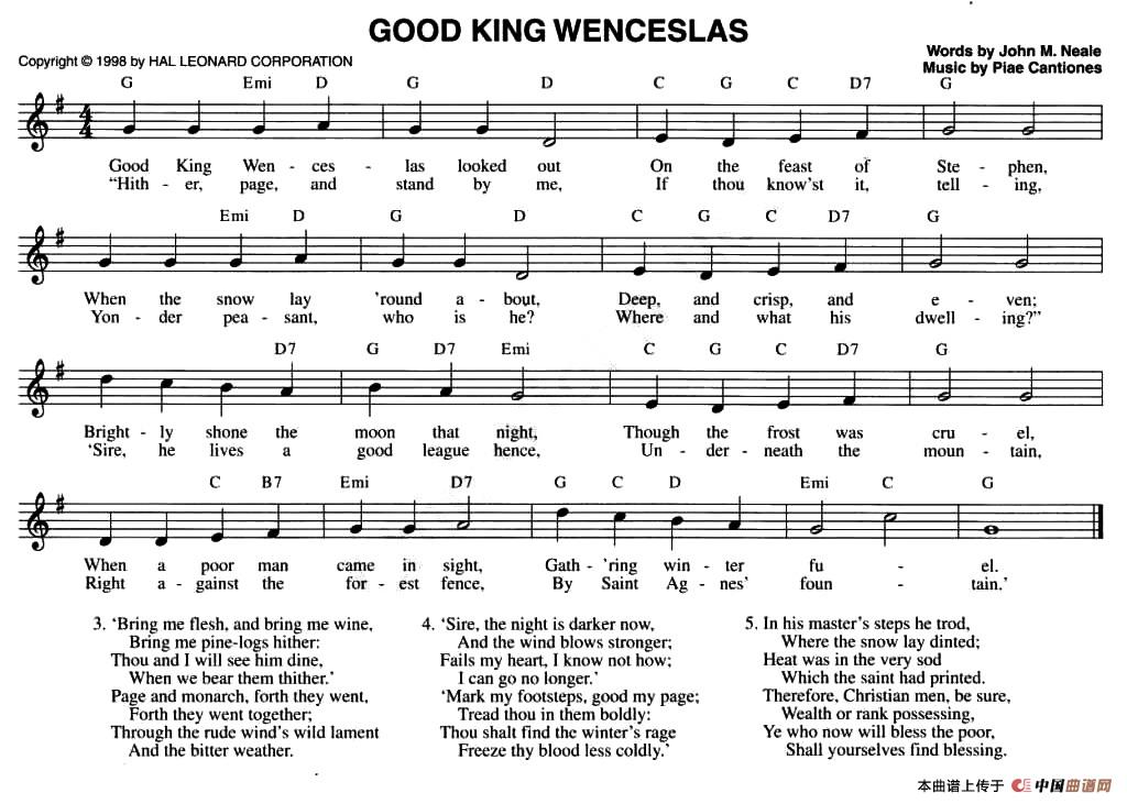 GOOD KING WENCESLAS