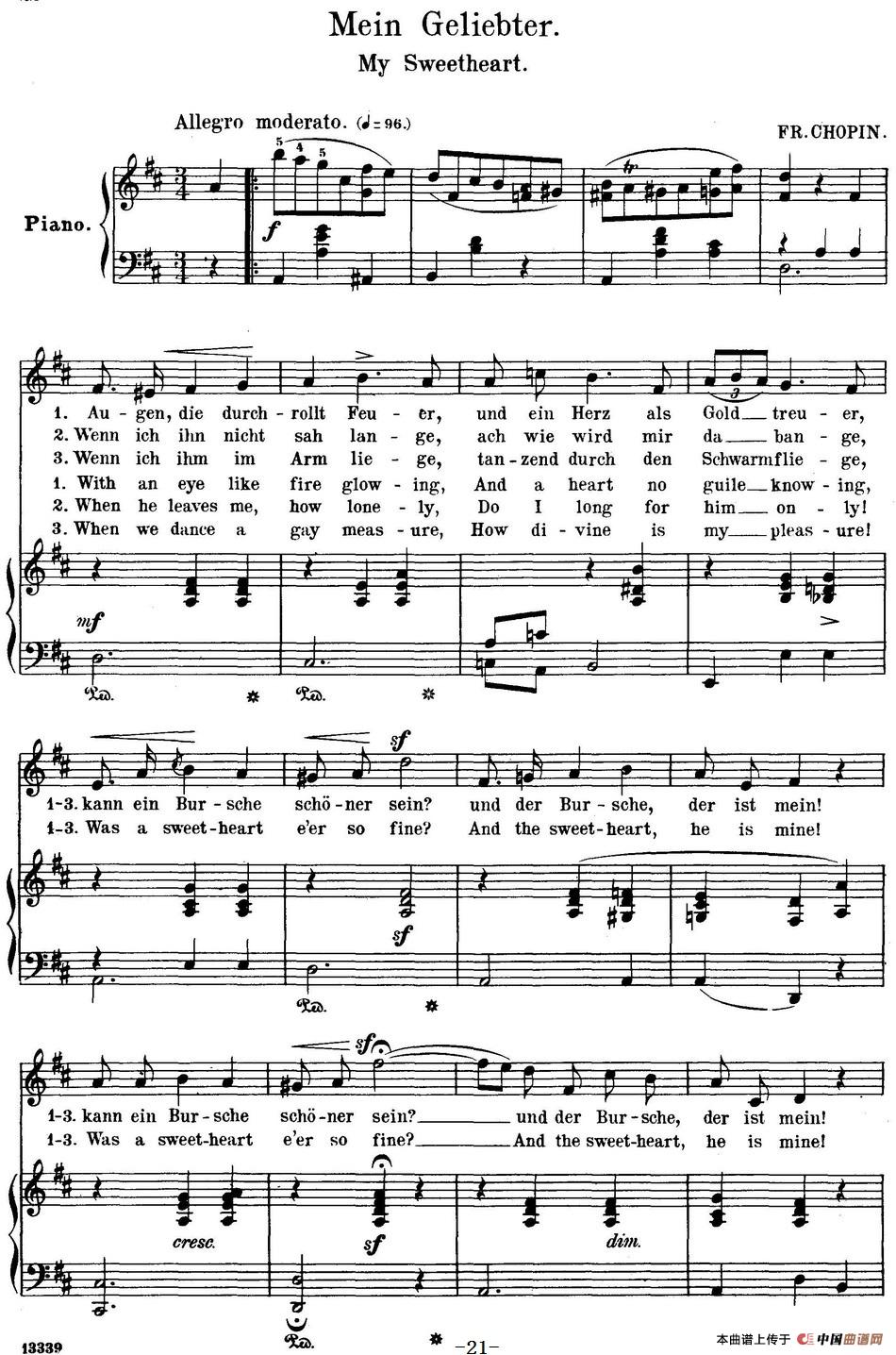 Chopin-17 Polish Songs Op.74，No.8（Mein Geliebter. My Swee