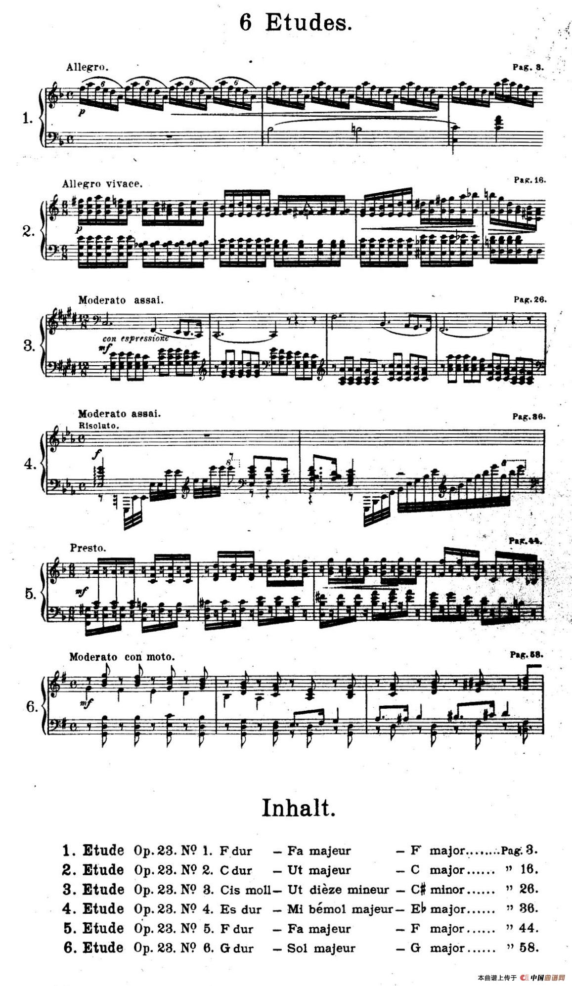 Six Etudes Op.23（6首练习曲·Ⅰ）