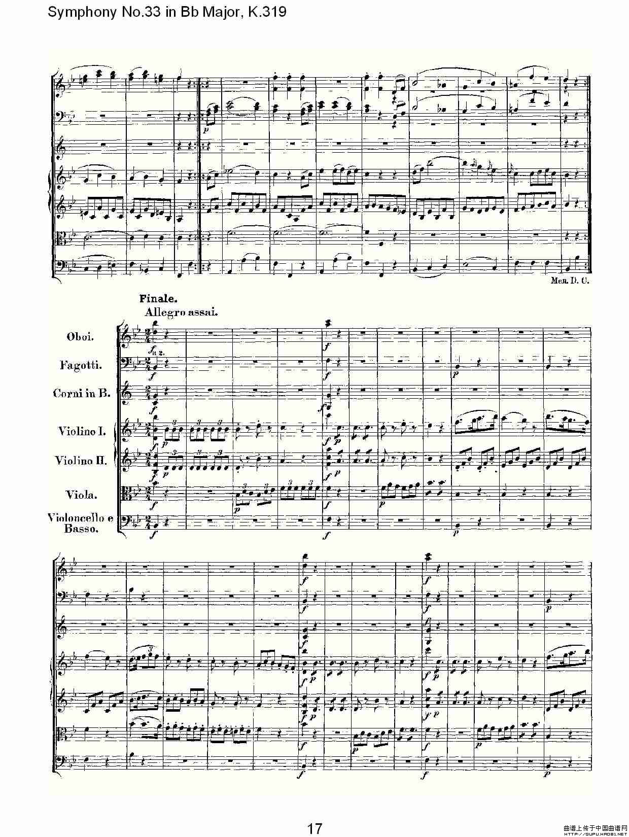 Symphony No.33 in Bb Major, K.319（Bb大调第三十三交响曲