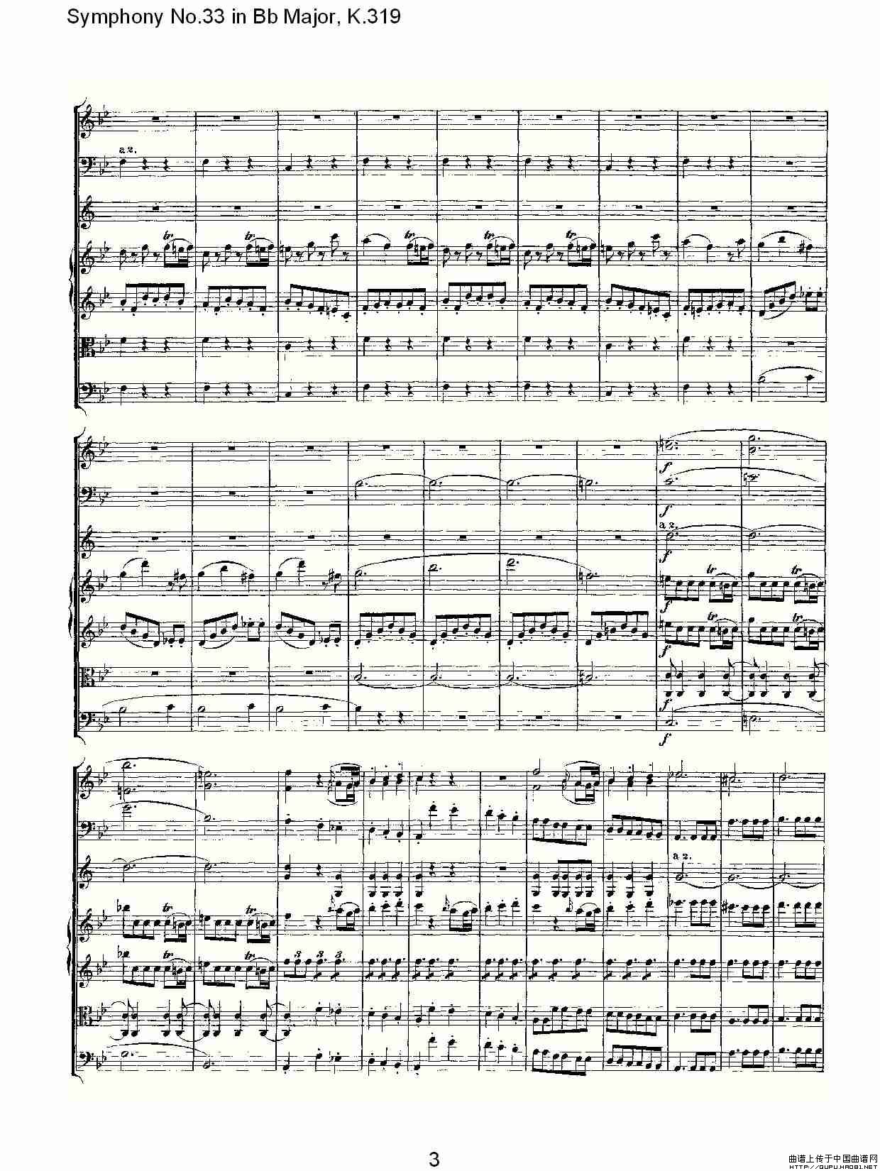 Symphony No.33 in Bb Major, K.319（Bb大调第三十三交响曲