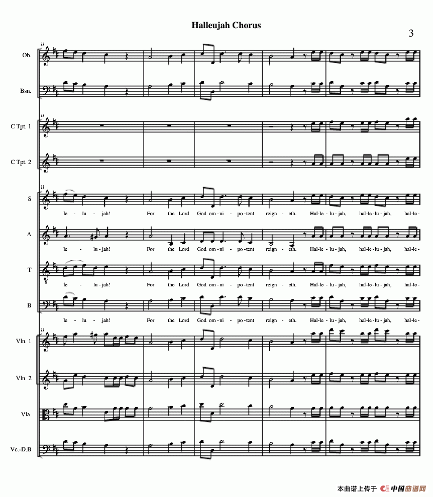 哈利路亚总谱1-10（Halleujah Chorus）