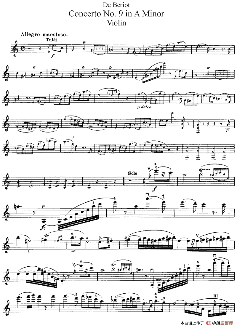 Beriot《Concerto No.9 in A Minor》Op.104（贝里奥《A小调