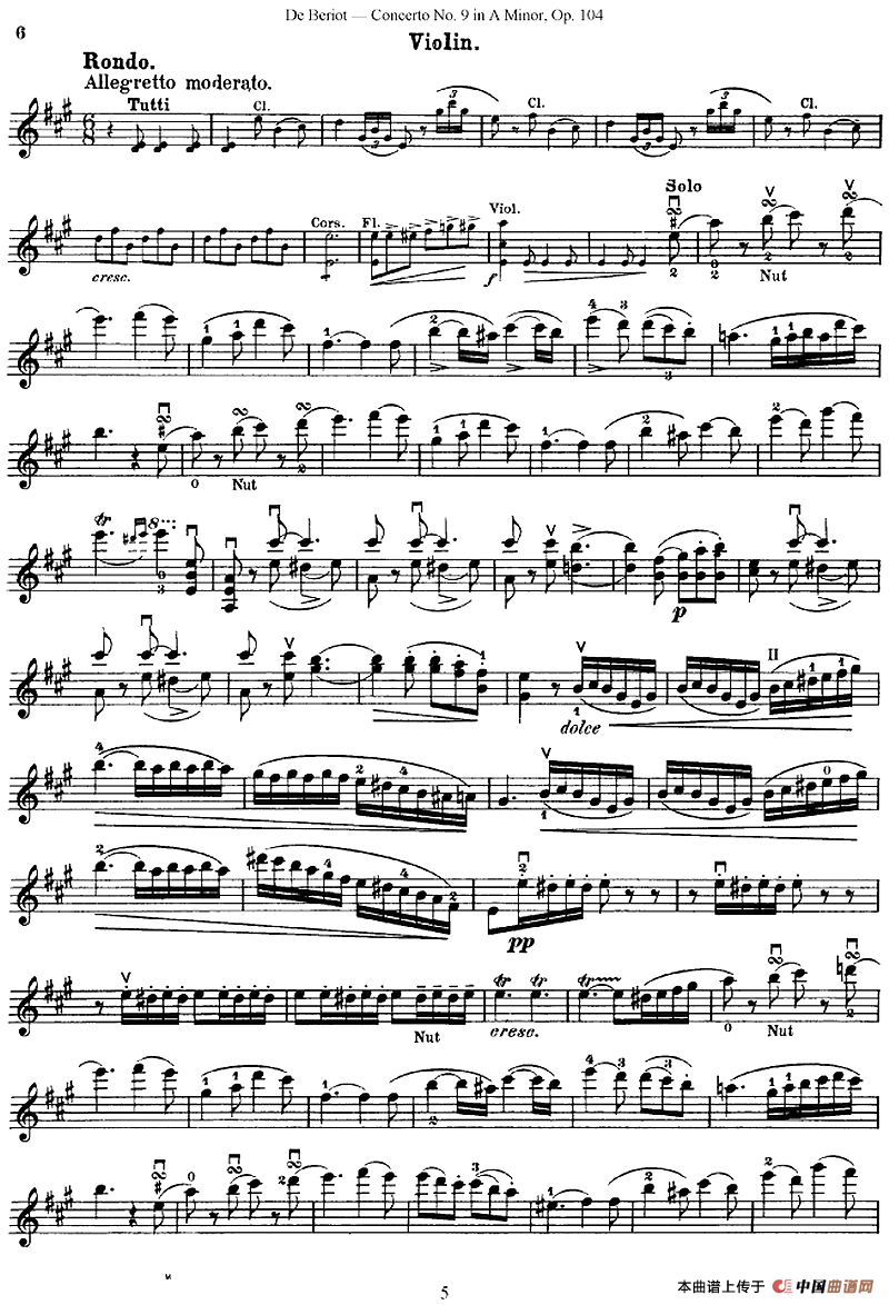 Beriot《Concerto No.9 in A Minor》Op.104（贝里奥《A小调
