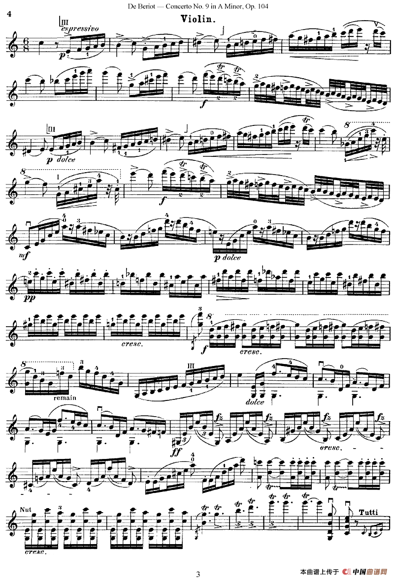 Beriot《Concerto No.9 in A Minor》Op.104（贝里奥《A小调