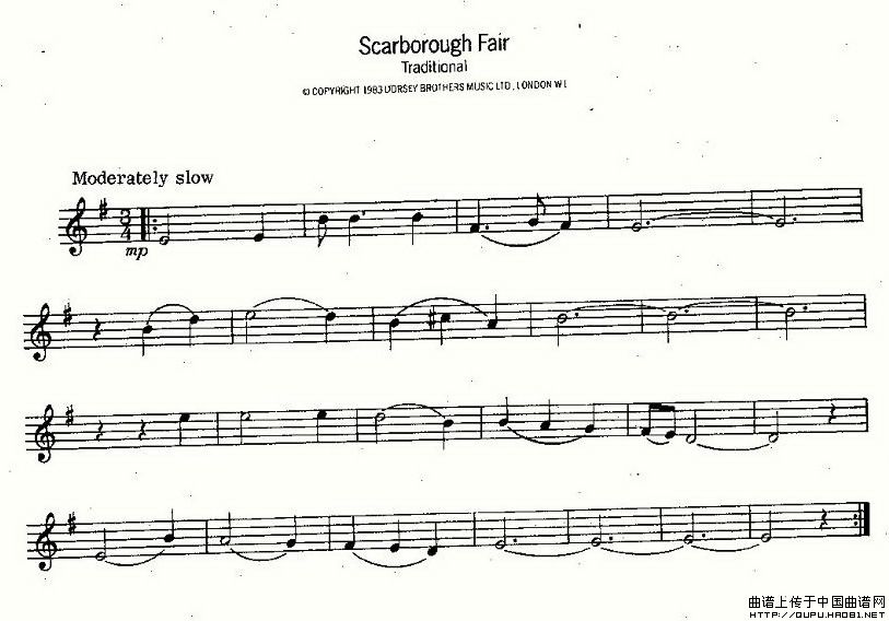 Scarborough Fair（史卡保罗市集）