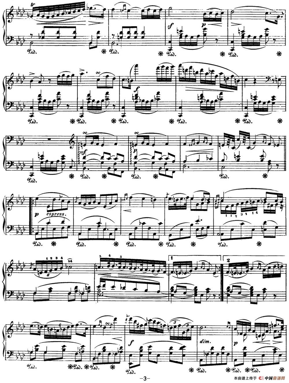 肖邦 波兰舞曲 Op.posth.71 No.3 f小调