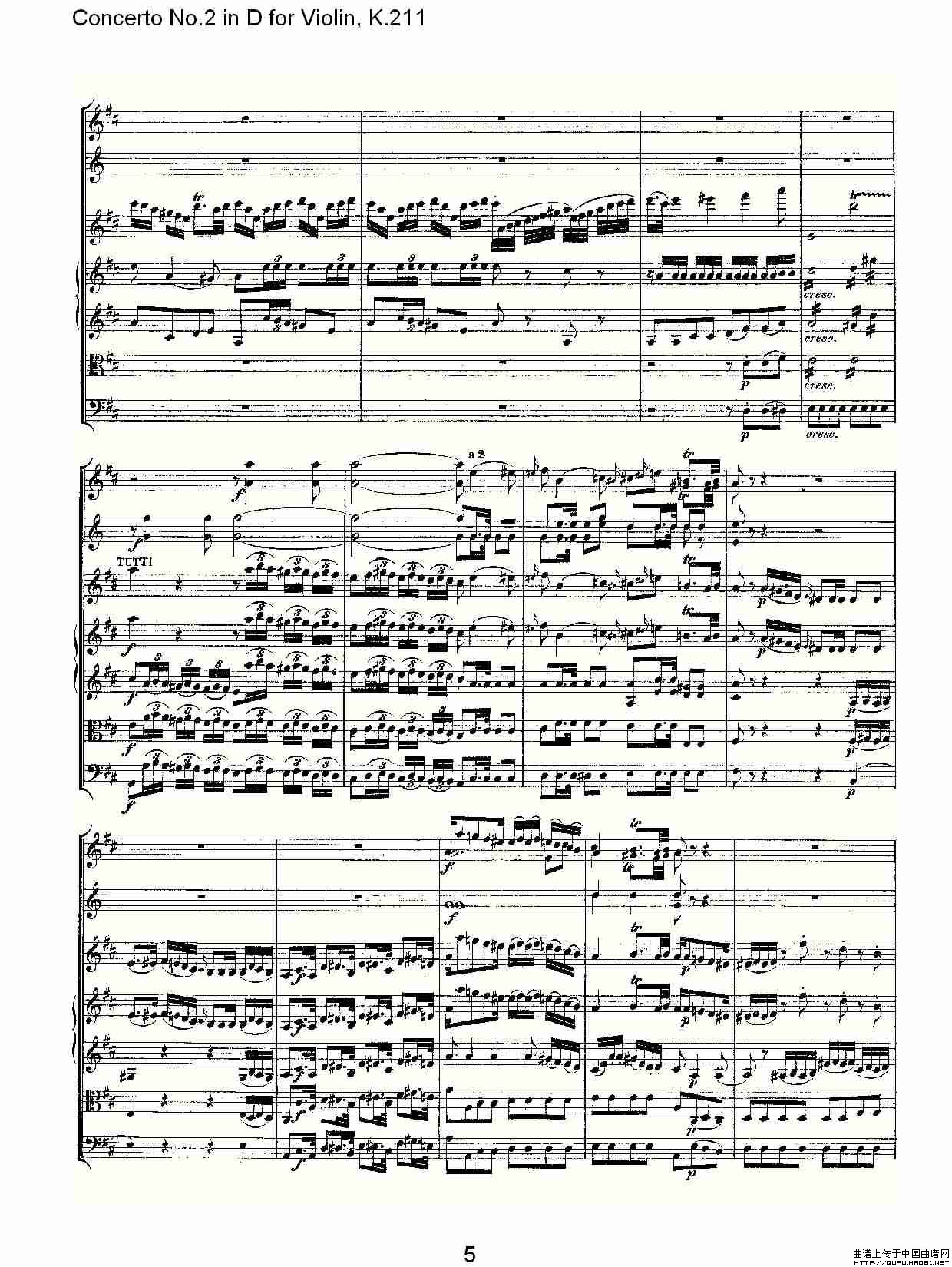 Concerto No.2 in D for Violin, K.211（D调小提琴第二协奏