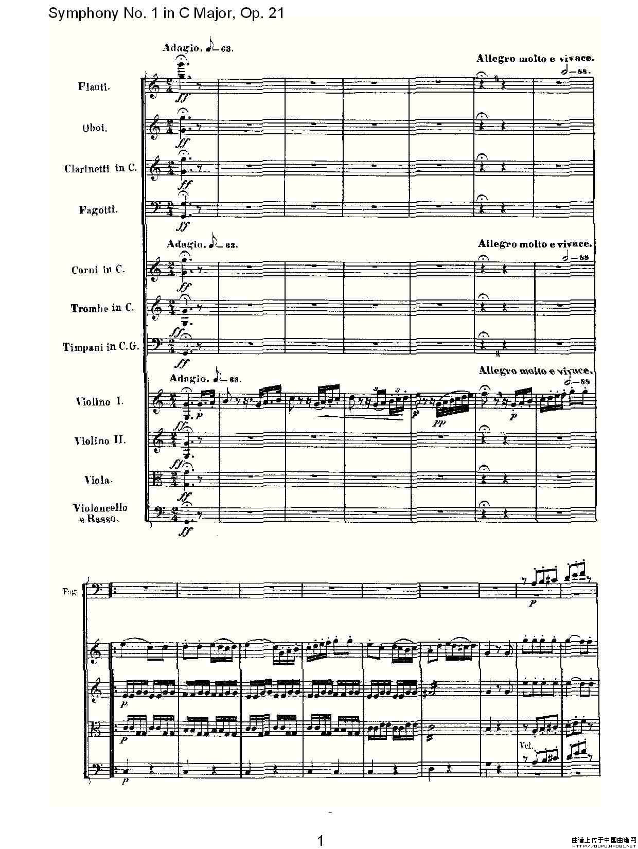 Symphony No. 1 in C Major, Op. 21（C大调第一交响曲 Op