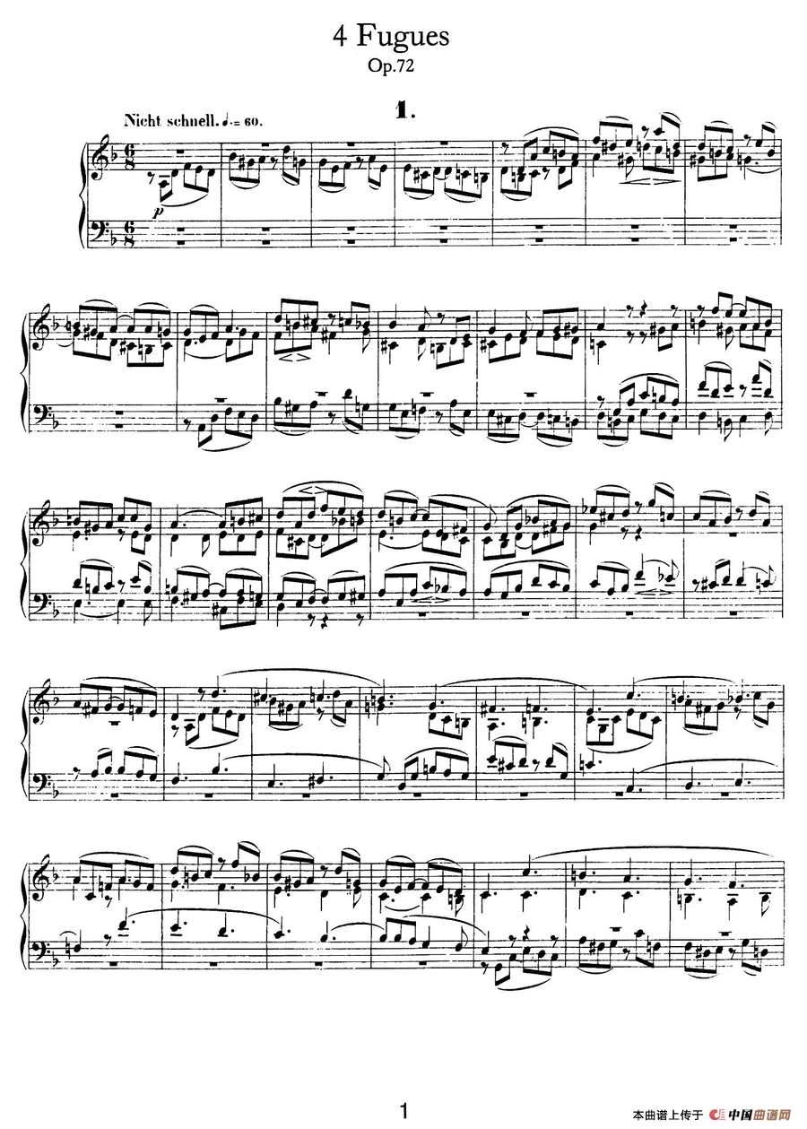 Four Fugues Op·72（4首赋格·1）