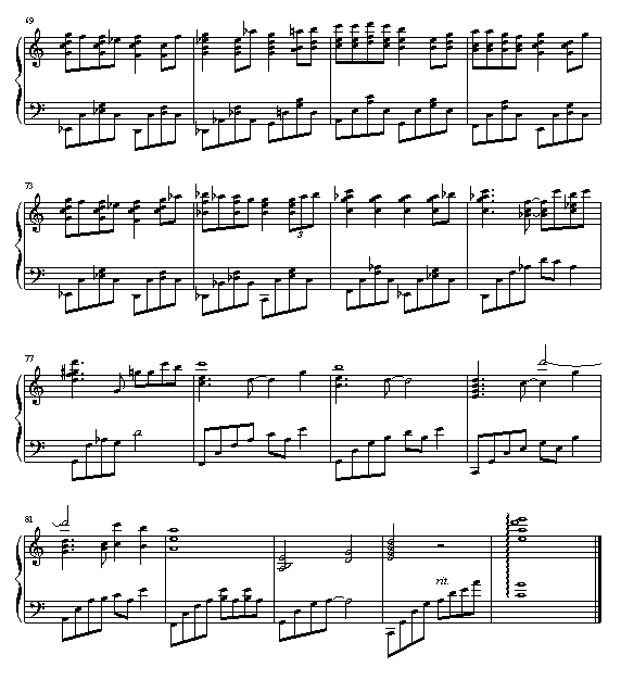 那天的河川-千与千寻插曲钢琴谱