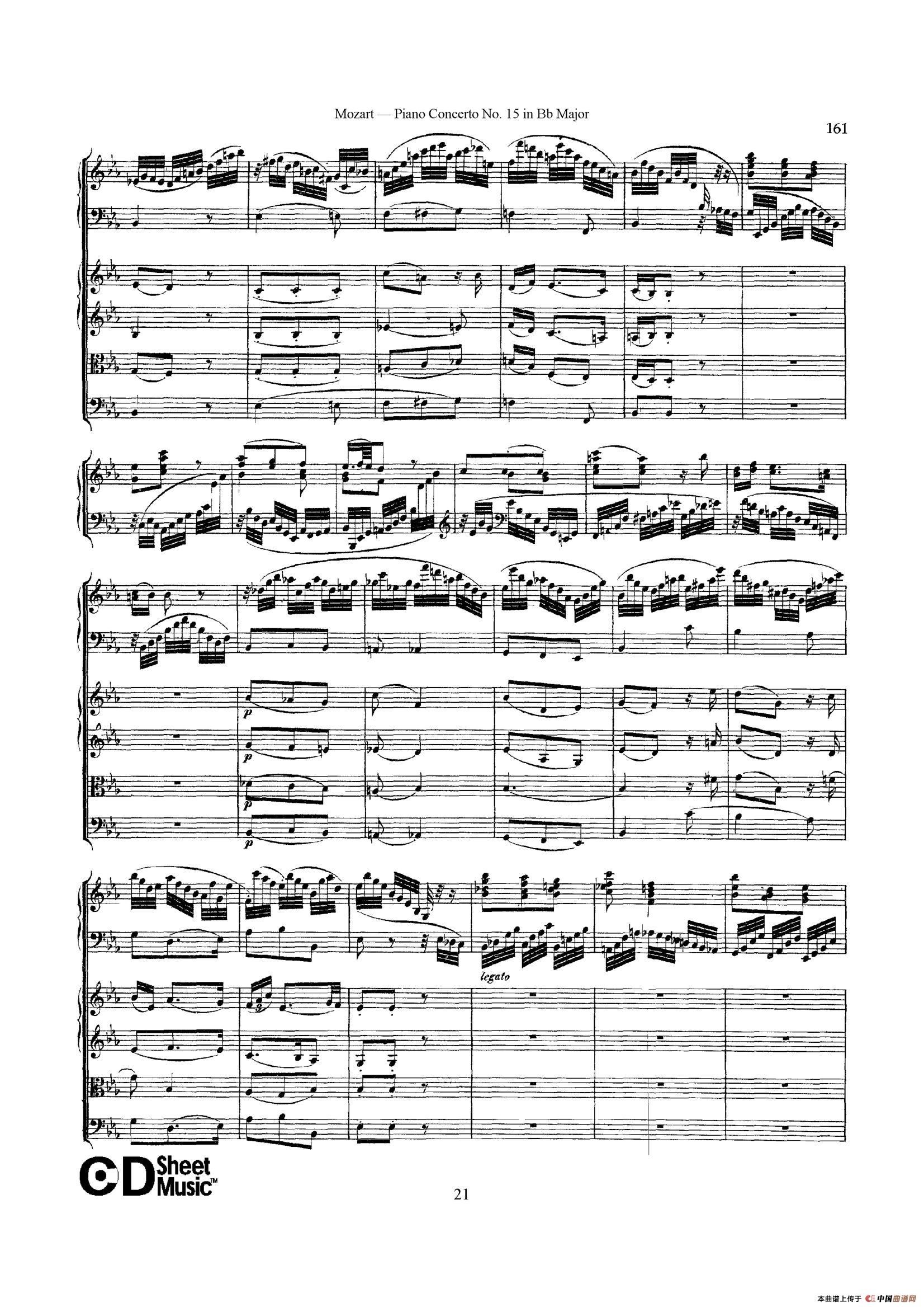 Piano Concerto No.15 in Bb Major K.450 - Full Score （降B大调