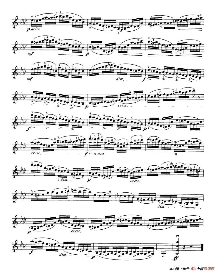 开塞（KAYSER 36首小提琴练习曲之31）小提琴谱