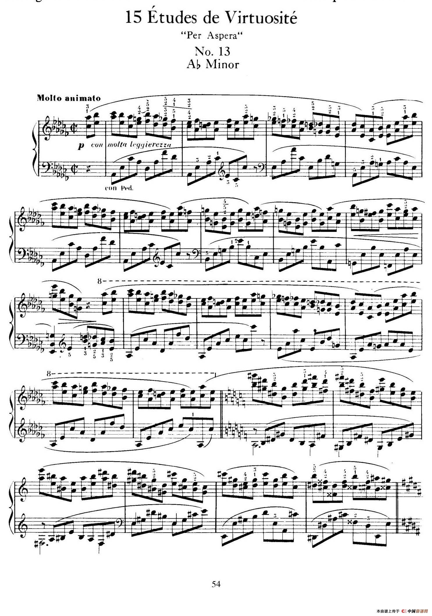 15 Etudes de Vortuosite Op.72（15首辉煌练习曲·13）