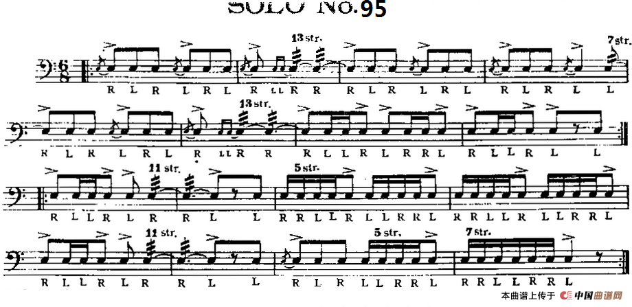 美国军鼓 SOLO No.91-95（爵士鼓谱）
