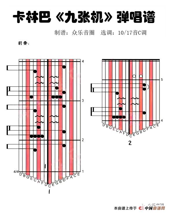 九张机（拇指琴卡林巴琴演奏谱）