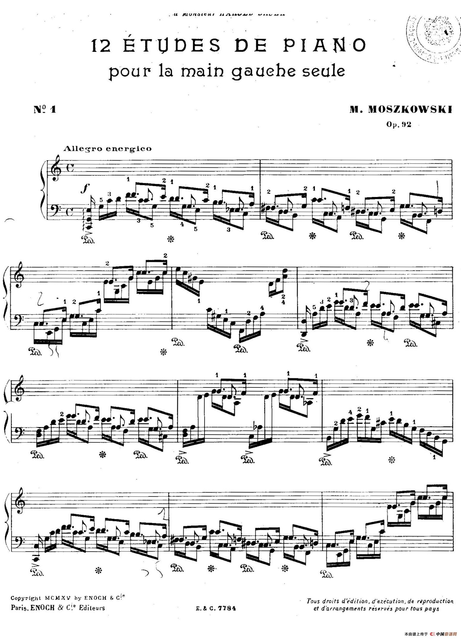 12 Etudes For The Left Hand Op.92 No.1（12首为左手而作的
