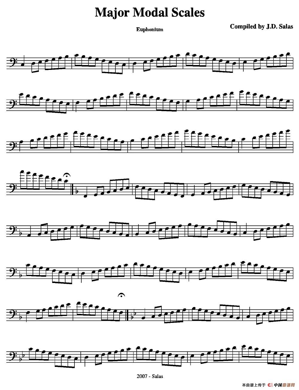 Major Modal Scales - Euphonium（上低音号练习教材选曲
