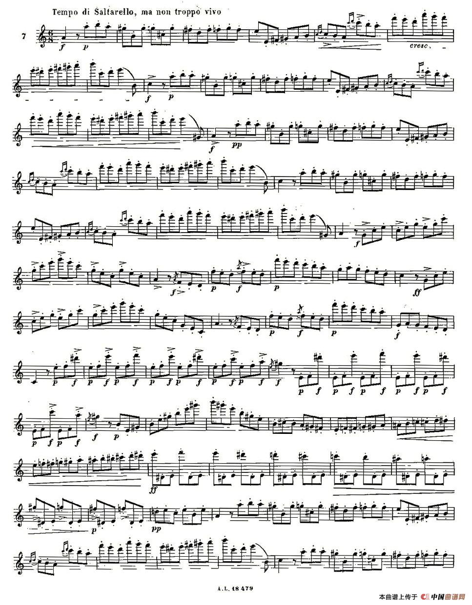 基于维尼亚夫斯基练习曲的10首长笛练习曲之7（
