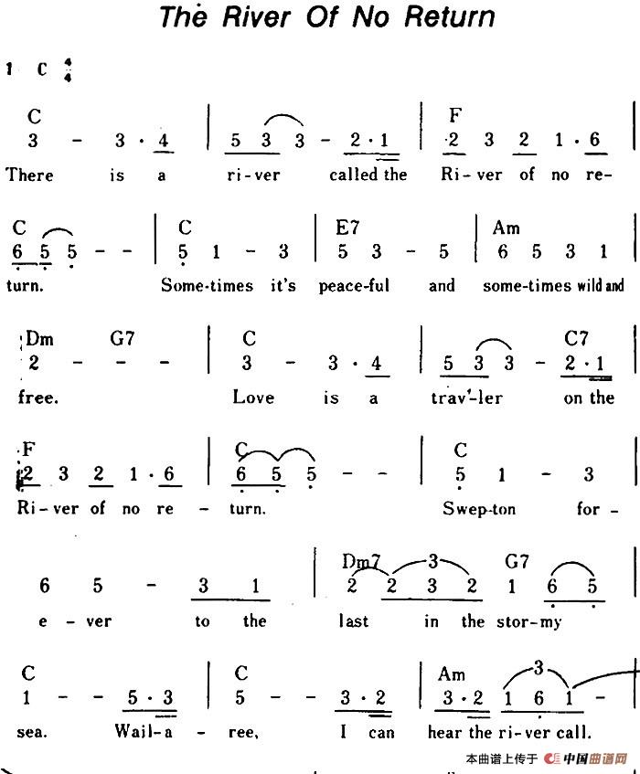 [美]The River Of No Return（无归河、带和弦）