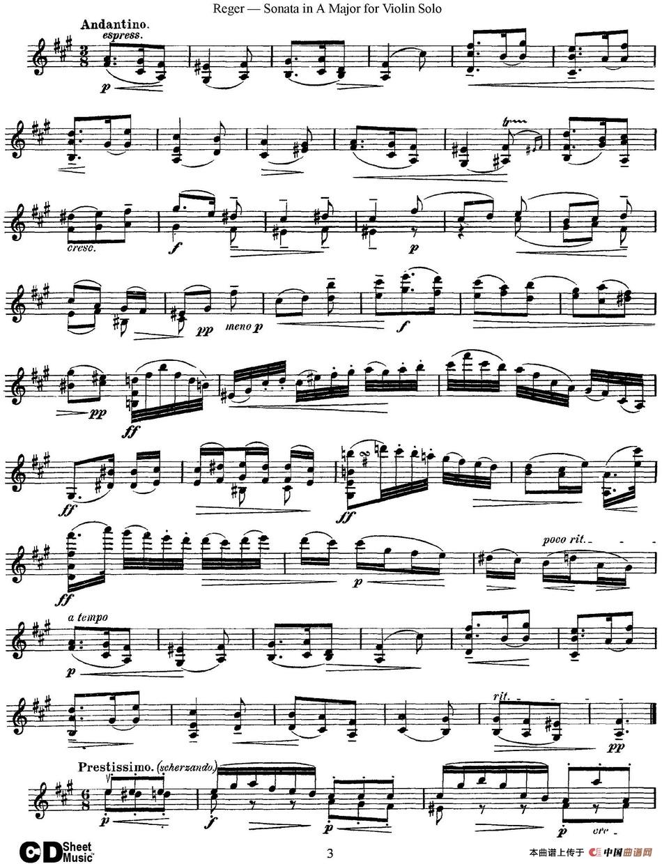 Sonata in A Major for Solo Violin Op.42 No.2