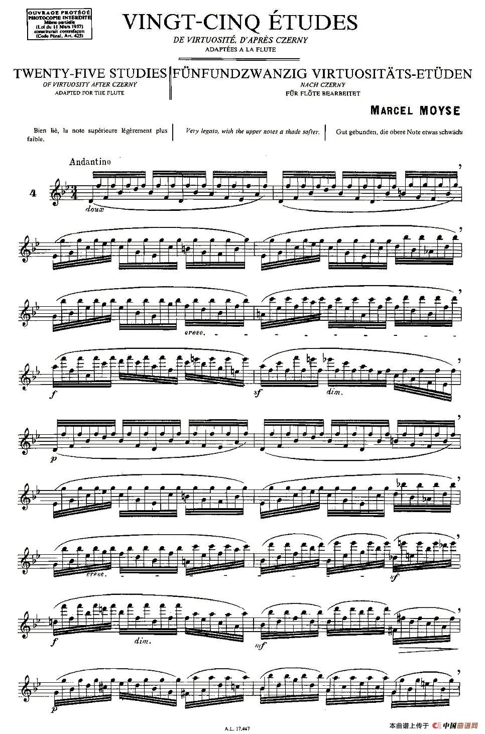 Moyse - 25 Studies after Czerny flute [4]（25首改编自车尔